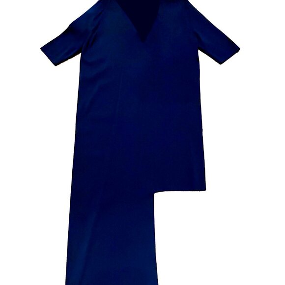 COS minimal, bold, statement dress. Silky knit maxi, asymmetric cut-out hem, M - Picture 2 of 5
